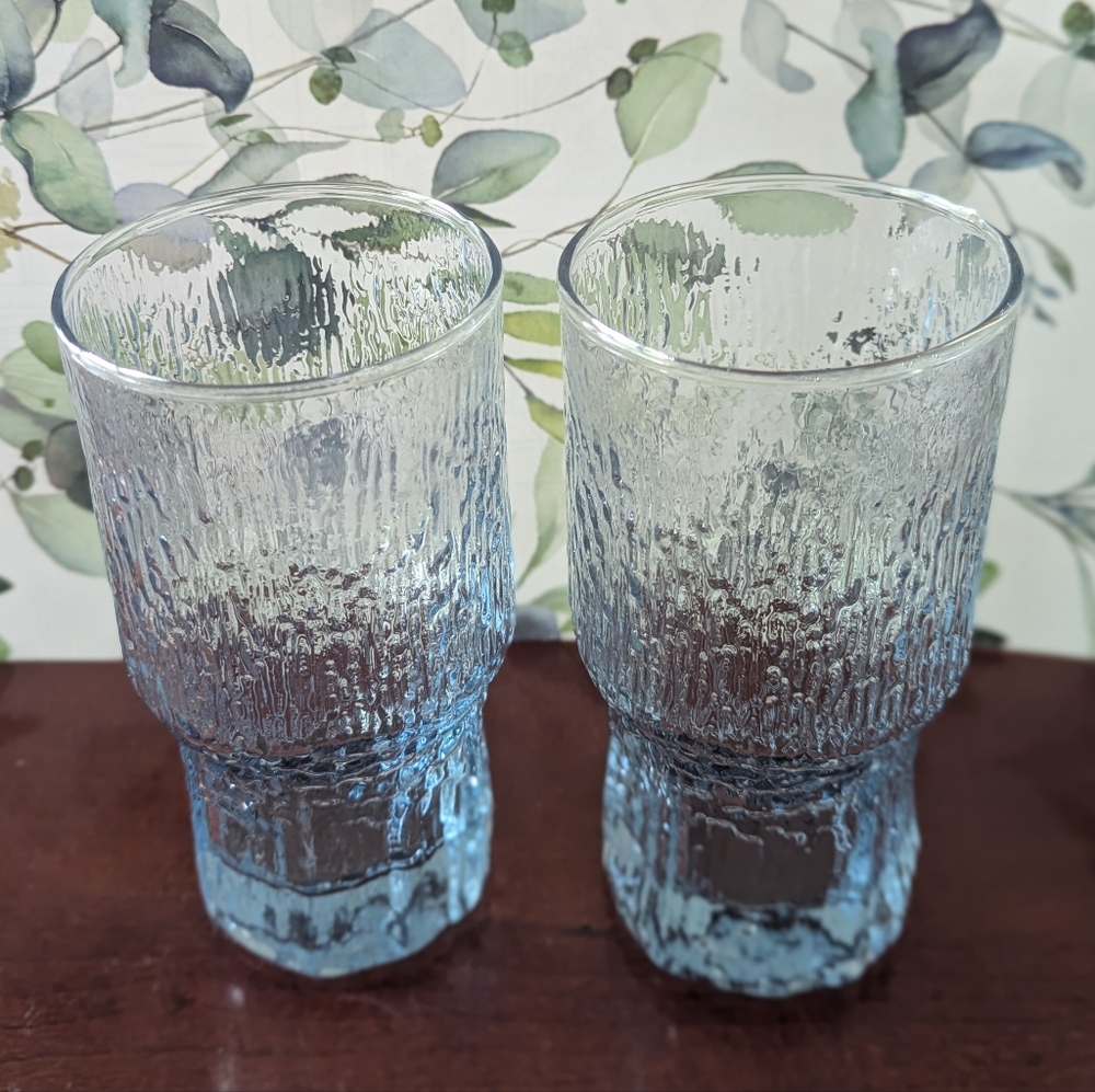 Set Of 2 Indiana Glass Glacier Blue Drinking Glasses